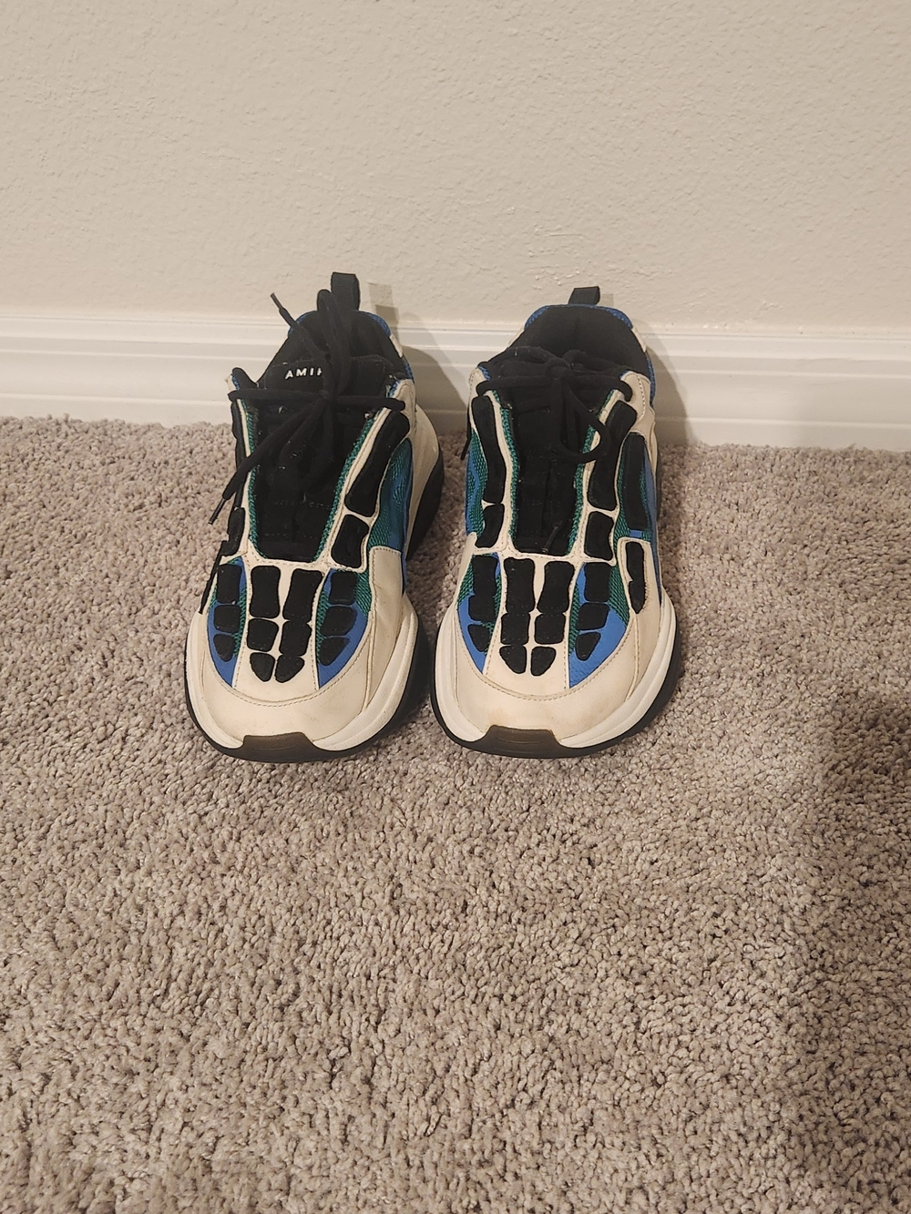 AMIRI Men's Sneakers in White, Black & Blue-Green